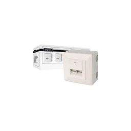Prise réseau montage apparent (en saillie) CAT 5e 2 ports Digitus DN-9002-N blanc pur - blanc pur