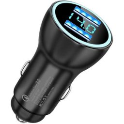 Allume Cigare usb, All Metal 36W Chargeur Voiture Double QC3.0 Adaptateur Allume-Cigare usb avec