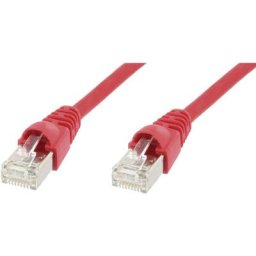 Câble de raccordement réseau informatique RJ45 Telegärtner L00000A0074 cat 6a s/ftp rouge 0.50 m