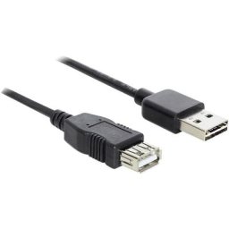 Delock - Câble usb usb 2.0 usb-a mâle, usb-a femelle 5.00 m noir connecteur utilisable des deux