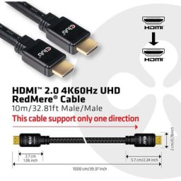 Hdmi Câble de raccordement Fiche mâle hdmi-a, Fiche mâle hdmi-a 10.00 m noir CAC-2313 ignifuge,