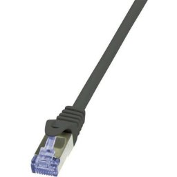 Logilink - CQ3093S RJ45 Câble réseau, câble patch cat 6a s/ftp 10.00 m noir ignifuge, avec cliquet