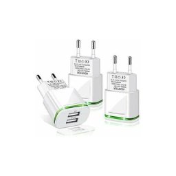 Prise chargeur USB 2.1A Pack de 3 adaptateurs de charge 2 ports adaptateur d'alimentation