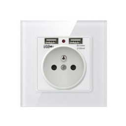 Prise Murale, Prise Electrique Murale avec Double USB - Chargeur pour iPhone/Android1 pcs