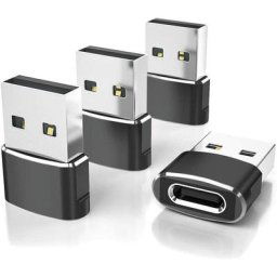 Adaptateur usb c Femelle vers usb Mâle 4-Pack,Chargeur Type c usb a Convertir pour iPhone 11 12 13