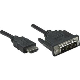 Manhattan - hdmi / dvi Câble adaptateur Fiche mâle hdmi-a, Fiche mâle dvi-d 24+1 pôles 1.00 m noir