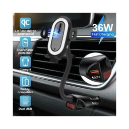Support de charge sans fil pour voiture Support pour allume-cigare Double usb Téléphone à induction