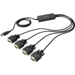 Usb 1.1, série Câble de raccordement [1x usb 2.0 type a mâle - 4x sub-d mâle 9 pôles] DA-70159