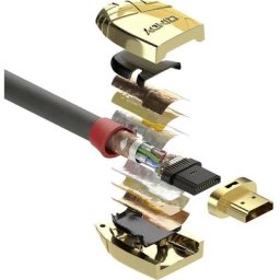 Hdmi Câble de raccordement Fiche mâle hdmi-a, Fiche mâle hdmi-a 7.50 m gris 37865 Câble hdmi