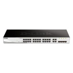 DGS-1210-24/E - Commutateur 24 ports Gigabit et 4 ports sfp Combo 100/1000 Mbps, hauteur 1U, Auto