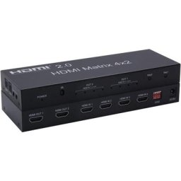 Switch hdmi Matrix 4x2 Yatek YK-0402, 4 Entrées, 2 Sorties, supporte jusqu'à 1080p et les lecteurs