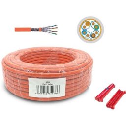 100 m Câble informatique catégorie 7 s/ftp - 4 paires + 1 couteau de dégainage