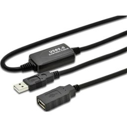 USB Rallonge de câble [1X fiche mâle A USB 2.0 - 1x fiche femelle A USB 2.0] 10 m noir Digitus