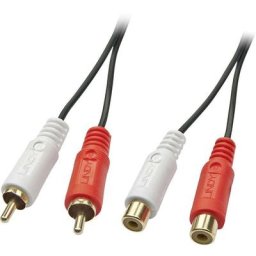 35671 Cinch-RCA audio Rallonge [2x Cinch-RCA mâle - 2x Cinch-RCA femelle] 2.00 m noir - noir - Lindy