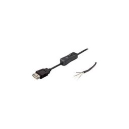Tru Components - Câble de connexion usb avec interrupteur femelle, droit TC-2509040 1 pc(s) - noir