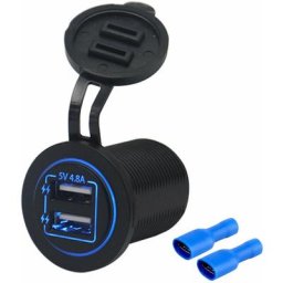 Double prise de charge USB prise de courant étanche indicateur LED 4.8A/5V pour 12/24V voiture RV