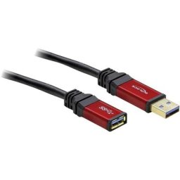 Delock Câble USB USB 3.2 Gen1 (USB 3.0) USB-A mâle, USB-A femelle 3.00 m rouge, noir contacts