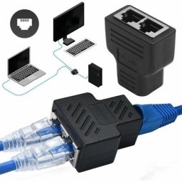 Adaptateur séparateur Rj45 1 à 2 ports femelle à femelle Connecteurs réseau d'extension Internet