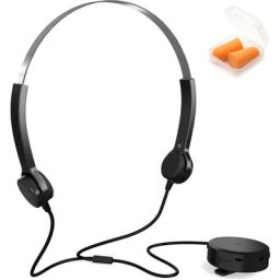 Casque à Conduction Osseuse avec Boîtier Amplificateur de Sons - Aide Auditive Rechargeable - Noir