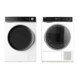 PACK SHARP Lave-linge frontal 9kg 1400trs/min 15 programmes + Sèche Linge à condensation avec pompe