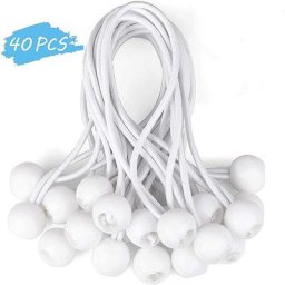 BDD - 40 pièces tendeur de bâche tendeur de boule tendeur élastique (blanc)