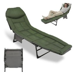 Chaise longue carpe Lit de camping Fishing Chaise longue de pêche Bedchair 200x64x32cm - vert