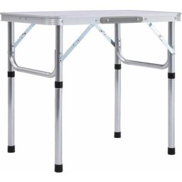 Maisonchic - Table de camping pliable | Table de pique nique Blanc Aluminium 60x45 cm 51769 - Blanc
