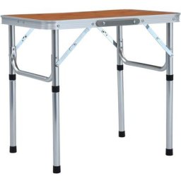 Vidaxl - Table pliable de camping Aluminium 60x45 cm Brun