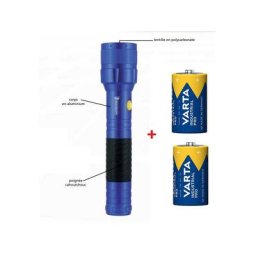 Lampe torche aluminium led haute performance 97lm ø 55x260mm avec piles 2x LR20-D IP44 Michelin