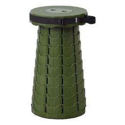 Tabouret télescopique pliant pour camping, pêche, extérieur, supporte 250kg kaki/vert foncé - Kaki