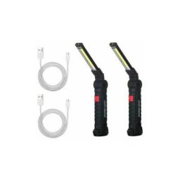 2 x Lampe De Travail Cob Baladeuse Led Rechargeable Lampe Atelier Cob Torche Lampe De Poche Lampe