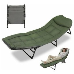 Chaise longue carpe Lit de camping Fishing Chaise longue de pêche Bedchair 200x64x32cm - vert