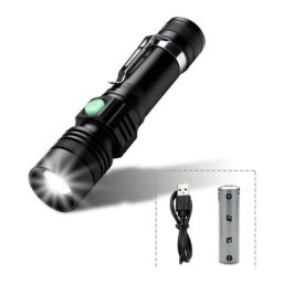 Torche Lampe de Poche, led usb Rechargeable Ultra Puissante Lampe Torche, 4 Modes IP44 Étanche