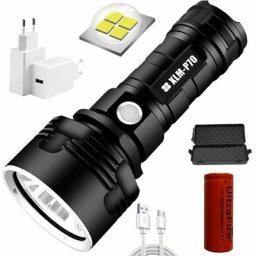 p70 lampe torche, 30000-100000 lumens haute puissance LED lampe de poche étanche ultra lumineuse,