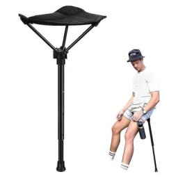 BDD - Tabouret pliant d'extérieur Tabouret de camping Tabouret haut portable (Noir)