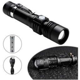 Torche Lampe de Poche, led usb Rechargeable Ultra Puissante cree Lampe Torche, 4 Modes IP44 Étanche
