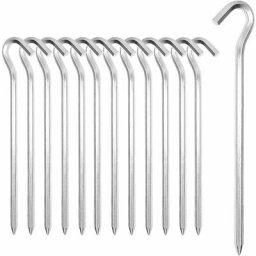 BSR - Piquets de Tente en Aluminium, 14 pièces Crochets de Tente de 18 cm Piquets de Tente Piquets