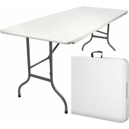 Maxxgarden - Table de Jardin et Camping - Table Pliante Portable - 183x74x74cm - Plastique - Blanc