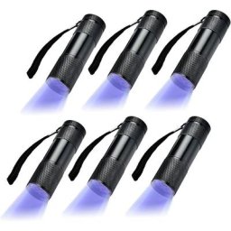 Lot de 6 UV Ultra Violet Blacklight 9 LED Lampe de Poche Lampe Torche Extérieur Etc.