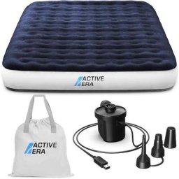 Matelas Gonflable avec Pompe à Air Rechargeable et Pompe à Pied, 2 Personnes, Pompe à air, Sac de