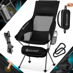 Chaise de camping pliable rabattable avec grand dossier Chaise de pêche transportable Chaise de