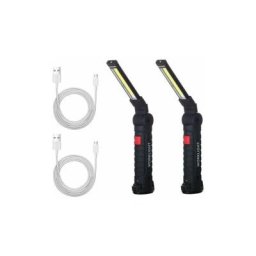 2 x Lampe De Travail Cob Baladeuse Led Rechargeable Lampe Atelier Cob Torche Lampe De Poche Lampe