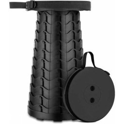 Tabouret télescopique pliant pour camping, pêche, extérieur, supporte 250kg noir - Noir
