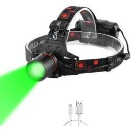Blue Dream - Torche de tête de lumière verte pour la vision nocturne, lampe frontale ultra verte