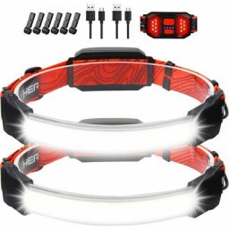 Lampe Frontale Led Rechargeable,2 Pièces De Lampe Torche Frontale De 1500 Lumens,Étanche Ipx6 Et