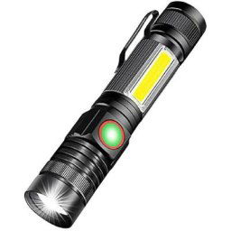 Lampe de poche led rechargeable, lampe de poche usb magnétique, zoom de lampe de travail cob