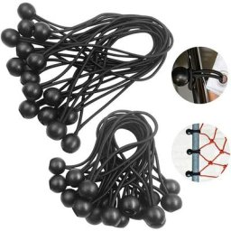 Tendeur Boule, Tendeur Elastique Noir, Tendeur Élastique pour Pavillon,Bâche,Camping,Tente,Rideaux