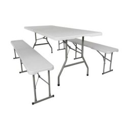 Ensemble table et bancs de jardin - Lot 1 Table pliante jardin - Table pique nique + 2 bancs