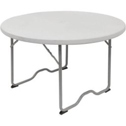 Table de camping structure pliante ronde DIAM.115XH74CM