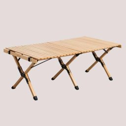 Sklum - Table de camping pliante rectangulaire en bois de hêtre (121x60 cm) Sahara Bois de Hêtre